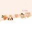 Fashion Color Copper Inlaid Zircon Oil Dripping Cartoon Earrings Set Of 5