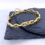 Fashion Gold Gold-plated Copper With Zirconium Pig Nose Bracelet