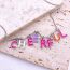 Fashion Rose Red C Oil Dripping Copper Three-dimensional 26-letter Diy Pendant