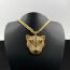 Fashion White Leopard Copper Inlaid Diamond Leopard Head Mens Necklace