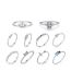 Fashion 9# Silver And Diamond Geometric Ring