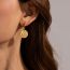 Fashion Earrings Titanium Steel Gold-plated Moon And Star Embossed Earrings
