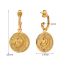 Fashion Earrings Titanium Steel Gold-plated Moon And Star Embossed Earrings