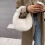 Fashion White Plush Large Capacity Tote Bag