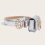 Fashion 2.8 Silver Belt (with Silver Circle Bag) Imitation Leather Round Buckle With Silver Circle Bag Wide Belt