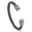 Fashion 5# Stainless Steel Double Headed Skull Wire Bracelet