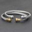 Fashion Intermediary Money Stainless Steel Cable Bead Open Bracelet