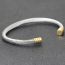 Fashion Gold Titanium Steel Cable Open Bracelet
