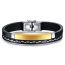 Fashion Gold Titanium Steel Leather Braided Double Layer Bracelet