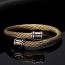 Fashion Black Stainless Steel Braided Cable Open Bracelet