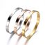 Fashion Gold Stainless Steel Diamond Geometric Round Bracelet