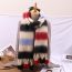 Fashion Black Red Rice Imitation Cashmere Colorful Striped Fringed Scarf