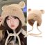 Fashion Rose Red Plush Ear Knitted Woolen Hat