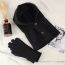 Fashion Black (hat + Gloves) Acrylic Knitted Scarf Integrated Hood + Five-finger Gloves