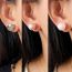 Fashion A Gray Pearl Mosquito Coil Ear Clip Copper Inlaid Pearl Geometric Ear Clip (single)