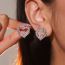 Fashion Silver Geometric Diamond Love Stud Earrings
