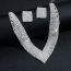 Fashion Silver Geometric Diamond Square Earrings And Necklace Set