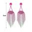 Fashion 4# Gradient Diamond Tassel Drop Earrings