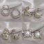 Fashion 139#silver Pleated Love Copper Diamond Love Earrings