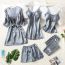 Fashion Silver Polyester Lace Suspender Shorts Skirt Trousers And Nightgown Five-piece Set