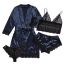 Fashion Black Polyester Lace Underwear Pajamas Set