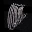 Fashion Silver 6cm Geometric Crystal C-shaped Earrings