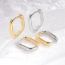 Fashion White Gold Copper Geometric Oval Earrings