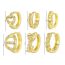 Fashion 7# Copper Inlaid Zirconium Geometric Earrings (single)