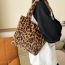 Fashion Khaki Pattern Plush Leopard Large Capacity Tote