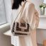 Fashion White Grid Woolen Check Embellished Pearl Lock Flap Crossbody Bag