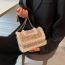 Fashion Caihong Woolen Check Embellished Pearl Lock Flap Crossbody Bag