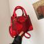 Fashion Red Pu Head Pattern Large Capacity Crossbody Bag