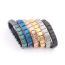 Fashion Colorful + Black Stainless Steel Square Men's Stretch Bracelet