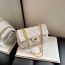 Fashion White Woolen Check Lock Flap Crossbody Bag