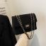 Fashion Black Velvet Diamond Lock Flap Crossbody Bag