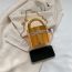 Fashion Gold Acrylic Glossy Hand-held Cylinder Bag