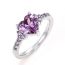 Fashion Purple Alloy Love Inlaid Zirconium Ring