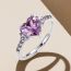 Fashion Purple Alloy Love Inlaid Zirconium Ring