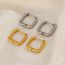 Fashion Gold Stainless Steel Square Earrings