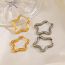 Fashion Gold Stainless Steel Five-pointed Star Earrings