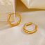 Fashion Gold Stainless Steel Hexagonal Earrings