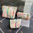 Fashion Cosmetic Bag Cotton Colorful Striped Large-capacity Storage Bag