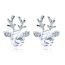 Fashion Transparent White 1 Pair Alloy Diamond Antler Stud Earrings