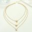 Fashion Gold Alloy Geometric Love Letter Multi-layer Necklace