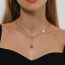Fashion 5# Metal Pearl Spliced Chain Pig Nose Necklace