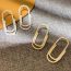 Fashion 11# Copper Geometric Lock Stud Earrings