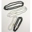Fashion Long Black Agate Beaded Necklace