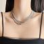 Fashion Silver Metal Chain Multi-layer Necklace