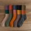Fashion Armygreen Contrast Striped Twist Knit Mid-calf Socks