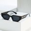 Fashion Black Frame Gray Blue Film Pc Square Narrow Frame Sunglasses